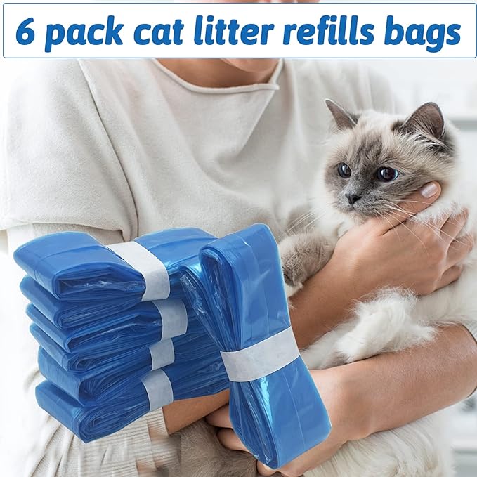 12 Pack Cat Litter Refills Bag,Compatible with Litter Refill Litter Disposal Refill Cartridge Generic Pail Liner Suitable for Genie Original Refill Cartridge Not Included