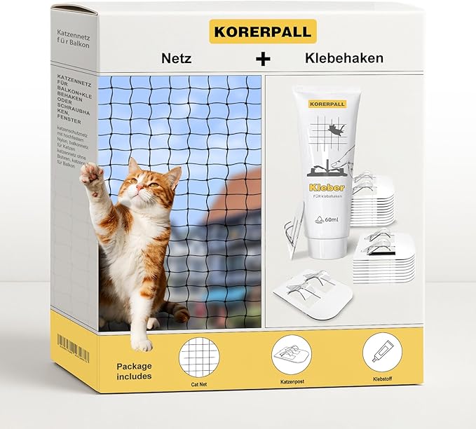 Cat Netting Includes Hook, 10x20Ft Balcony Netting Made of Thickened Steel Wire to Prevent Scratching and Chewing, Ideal for Catio Safety and Balcony Protection