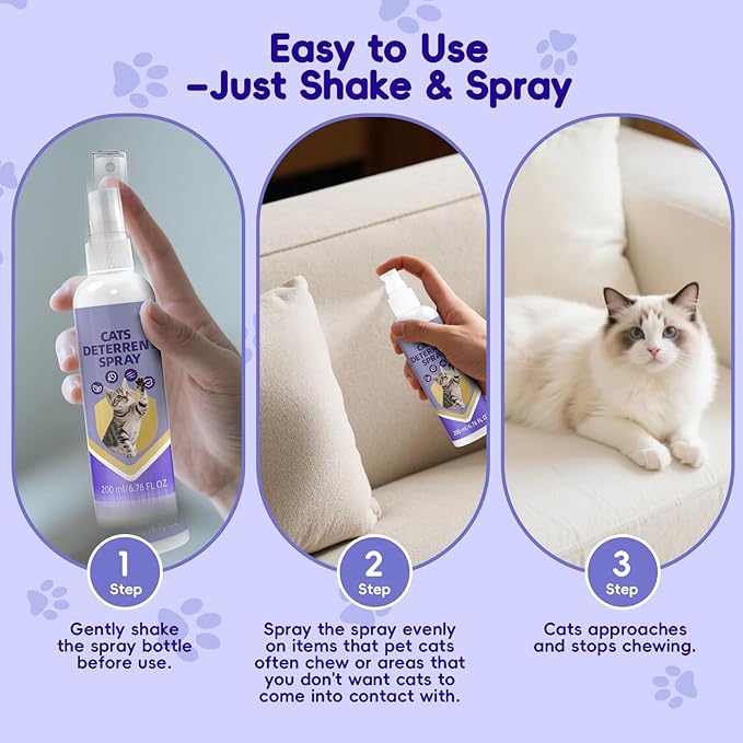Cat Repellent Spray - Natural Indoor & Outdoor Training Aid to Stop Scratching & Unwanted Marking