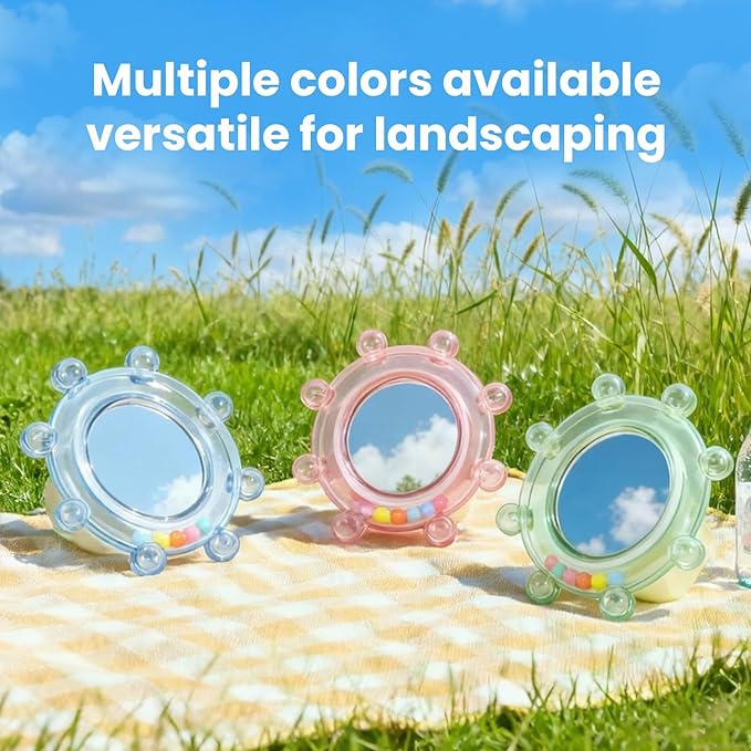 Bird Mirror Toys for Cage,Parakeet Rotating Sound Wheel Toy,Budgie Training Colorful Interactive Chew Toys for Canaries Lovebirds Conures Cockatiels cage Accessories (2, Green)