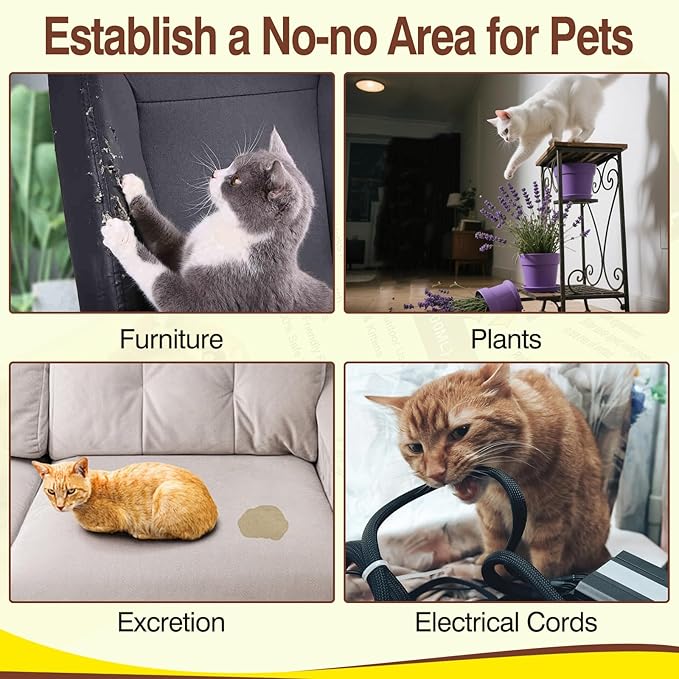 Cat Deterrent Spray, Effective Pet Spray for Anti Cats Scratch Furniture, Curtain, Sofa and Plant, Cat Scratch Deterrent Aid for Pet Behavior Training(100ML)