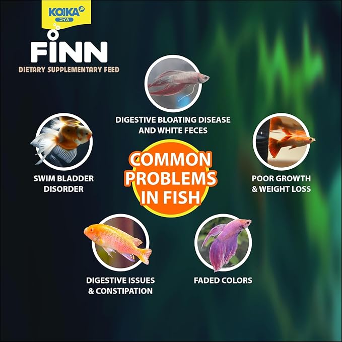 KOIKA FINN Probiotic Fish Food Pellets for Ornamental Fish, 43% Protein with Bacillus Probiotics, Supports Digestion and Immune Health for Daily Feeding (250g, Goldfish - 4.0mm Pellets)