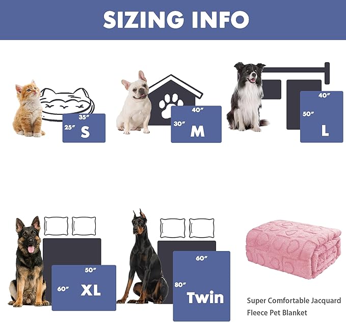 gogobunny Calming Plush Dog Cat Blanket 300GSM Coral Fleece, Ultra-Soft Machine Washable Pet Bedding for Small Medium Dogs Cats Puppies Kittens (Pink, 25x35)