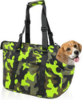 Premium 10mm Padded Dog Purse Carrier for Large Dog, Pet Tote Bag Shoulder Carrying Purse for Dog/Cat Below 7kg/15.5lbs - Camouflage Green