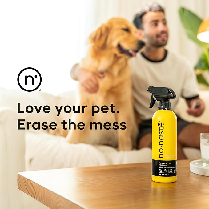 Nonaste Pet Stain & Odor Eliminator Spray (16 Oz, Pack of 2) – Enzyme Cleaner Spray for Dogs & Cat Messes, Works on Carpets & Upholstery | Pet & Kid Safe, Urine Odor Stain Remover, Light Fresh Scent
