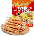 Jungle Calling Dog Treats, Chicken Wrapped Rawhide Chew Sticks - High Protein, Low Fat Dental Chews for Teeth Cleaning & Training Rewards, 10.6oz