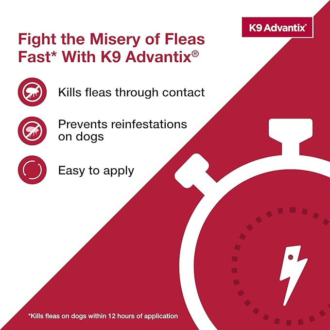 K9 Advantix Flea, Tick & Mosquito Prevention for Dogs 21-55 lbs. | Flea Drops for Large Dogs | Apply Monthly | 6 Treatments (Pack of 3)