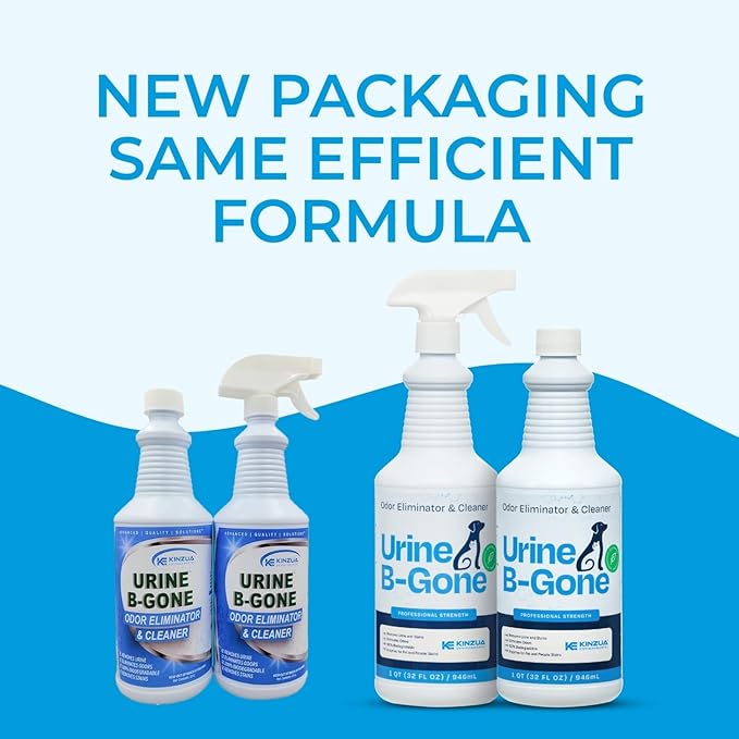 Urine B-Gone, Professional Enzyme Odor Eliminator & Pet Stain Remover, Human, Cat & Dog Urine Cleaner, Effective on Laundry, Carpets & More, Original Scent, 32oz, Pack of Two