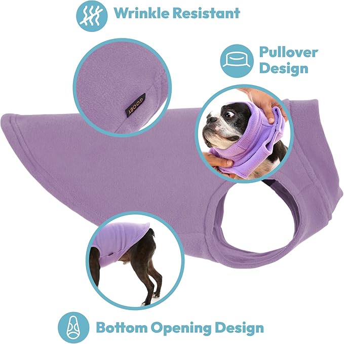 Gooby Stretch Fleece Vest Dog Sweater - Indigo Blue, 5X-Large - Warm Pullover Super Stretchy Fleece Dog Jacket for Small to Large Dogs