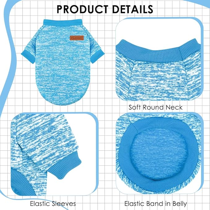 1 Pc Dog Sweaters for Small Dogs Girl Boy Winter Fleece Clothes Warm Soft Dog Sweatshirt Outfit for Dogs Cats Pet Apparel