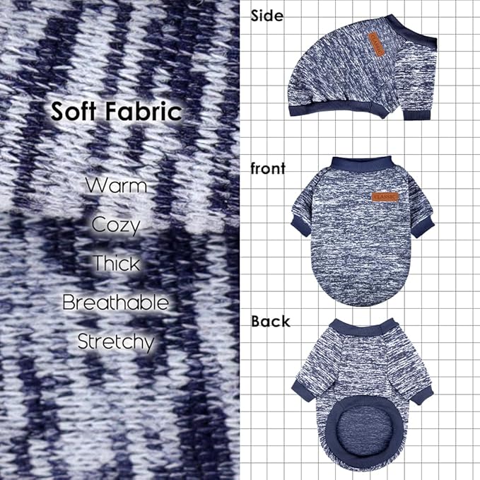 1 Pc Dog Sweaters for Small Dogs Girl Boy Winter Fleece Clothes Warm Soft Dog Sweatshirt Outfit for Dogs Cats Pet Apparel
