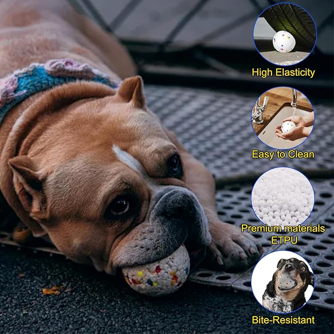 White 2.3 Inch Dog Ball Replacements forAutomatic Ball Launchers -Durable Put MaterialHigh-Bounce, Machine Washable -6-PCS (White, 2.3inch)