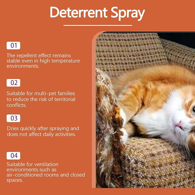 Cat Deterrent Spray - Natural Safe Premium Cat Spray Deterrent for Cats and Kittens, Cat Dogs Scratch Deterrent Training Aid Indoor and Outdoor for Furniture, Sofas, Curtain - 4.23 oz
