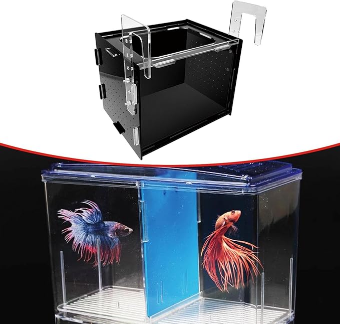 Fish Breeding Box Isolation Tank Clear Hanging Incubator Sturdy Separation Easy Installation for Clownfish Betta Shrimp- 20x15x15cm