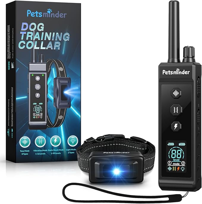 Dog Shock Collar, 4000FT Rechargeable Dog Training Collar with Remote IP67 Waterproof, Adjustable Beep/Vibration/Shock Modes, 5 Training Modes for All Breeds, Sizes (10-150lbs)