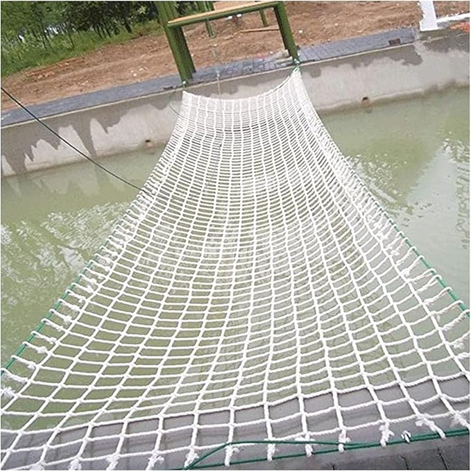SCITOY Rope Net for Playground Safety Net in White Nylon Child pet Cat Safety Anti-Fall Net for Stair Railings Balcony Patio Protection 5cm mesh,2x2m(7x7ft)
