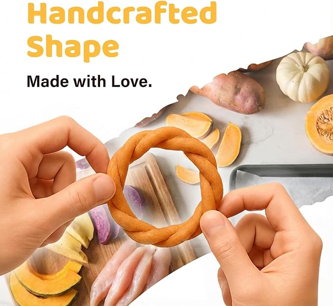 iPaw Turkey Dog Treats, All Natural Human Grade Dog Treat, Suitable for Training chew, US Sourced Raw Material, Hypoallergenic, Rawhide Alternative, Ring (Sweet Potato)