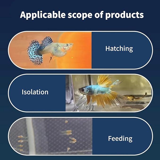 2PCS Protective Aquariums Breeding Cage Netting Nursery Tanks with Suction Cup for Fry Rearing and Secure Observation Fish Breeding Box with Suction Cup