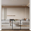 WAOWAO Triple Lock 77.17-84.65" Baby Gate Extra Wide Pressure Mounted Walk Through Swing Auto Close Safety Black Metal Dog Pet Puppy for Stairs,Doorways,Kitchen