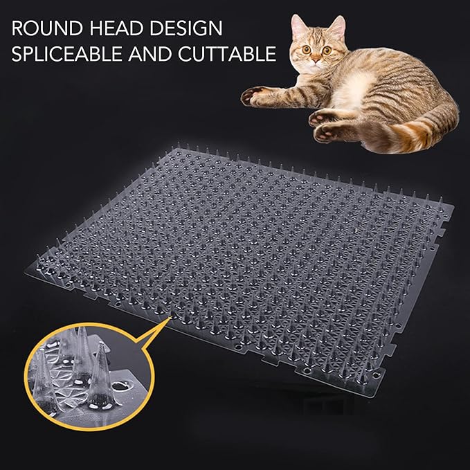 8Pcs Cat Repellentss Mat, PVC Recyclable Deterrent Scat Mat, Cat Spike Pad for Cats Dogs Indoor Outdoorsc