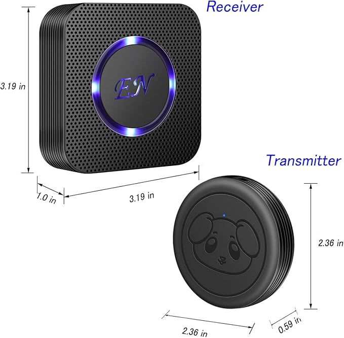 EverNary Dog Door Bell Wireless Doggie Doorbells for Potty Training with Waterproof Touch Button Dog Bells Included 2 Receiver and 3 Transmitters
