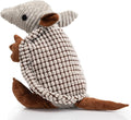Hollypet Plush Dog Squeaky Toy Stuffed Armadillo Animal Pet Puppy Chew Toys with Clean Teeth for Small Medium Large All Breed Sizes Dogs, Gray, 10 in