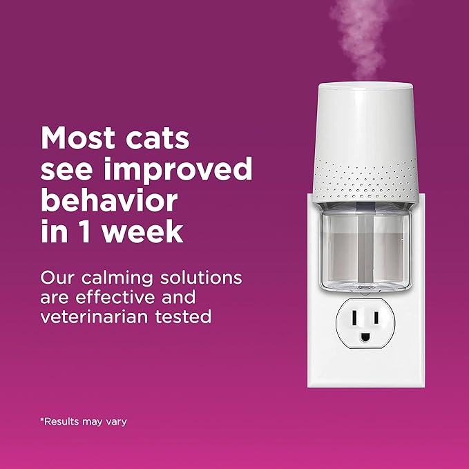 Comfort Zone 60 Day Starter Kit: 1 Cat Calming Diffuser & 2 Refills; Cat Pheromones Help Anxiety; Reduce Stress,Urine Marking,Scratching,(Pack of 2)