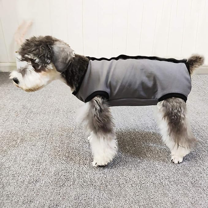 Dog’s Recovery Suit Post Surgery Shirt for Puppy, Wound Protective Clothes for Little Animals(Grey-XXS)