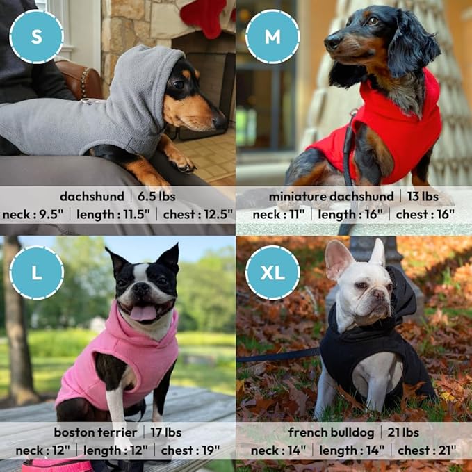 Gooby - Fleece Vest Hoodie, Small Dog Pull Over Hooded Fleece Jacket with Leash Ring, Green, X-Large