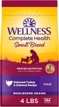Wellness Complete Health Dry Dog Food, Small Breed, Wholesome Grains, Natural, Turkey & Oatmeal Recipe, (4-Pound Bag)