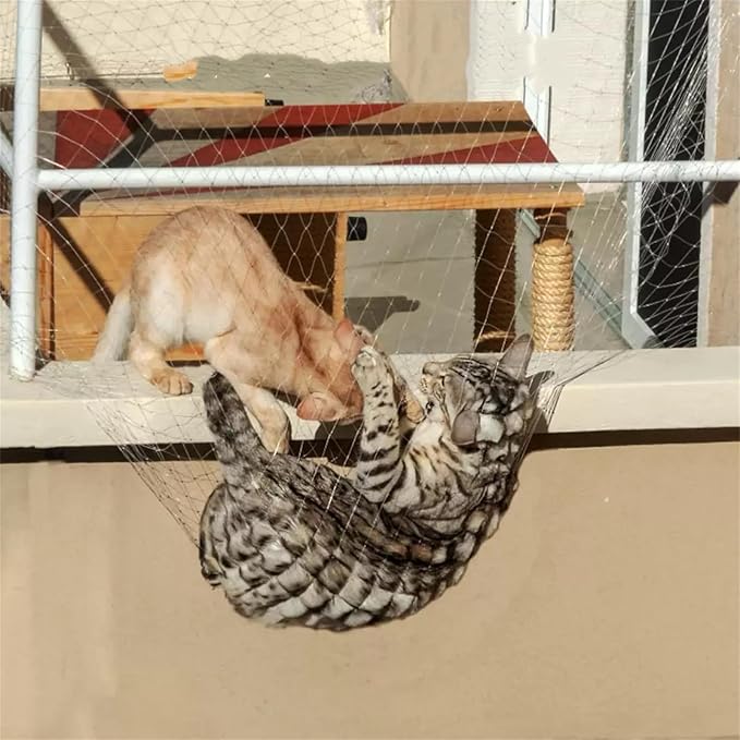 Balcony Screen for Pets,Cat Netting Balcony,Anti-Fall Pet Mesh Fence,Bite Tear Resistant,Dogs&Cat Safety Net for Balcony, Window, Stair, Patio,Anti Bird Netting for Garden/Balcony (10*20 ft)