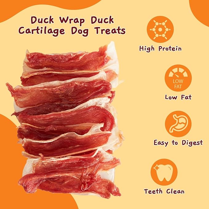 Jungle Calling Duck Wrapped Bones Dog Treats, Made with Real Meat & Cartilage, Rawhide Free Dogs Snacks,Healthy, Easily Digestible, and High Protein Chews Bone Treat, About 21 Count