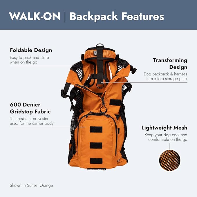 K9 Sport Sack Walk-On - Large, Buttercup Yellow - Ideal for Dogs with 20-22” Back Length - Lightweight, Packable, Backpack-Style Carrier - Includes Compatible Harness & Storage Bag