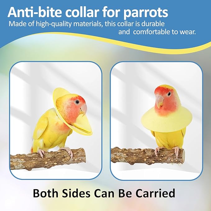 4Pack Bird Cone Collar, Anti-Grab Feather Plucking Wound Healing Safety Elizabethan Collar, Protective Recovery Cones for Budgerigar Cockatiel Lovebirds Cockatoo Parrots (S)