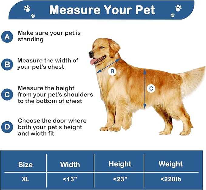 Extra Large Dog Door, XL Dog Door with Self-Closing Insulated Flaps for Extreme Weather, Heavy Duty Aluminum XXL Dogs Doors for Pets Up to 230LBS, for Interior & Exterior Doors, X-Large, Sliver