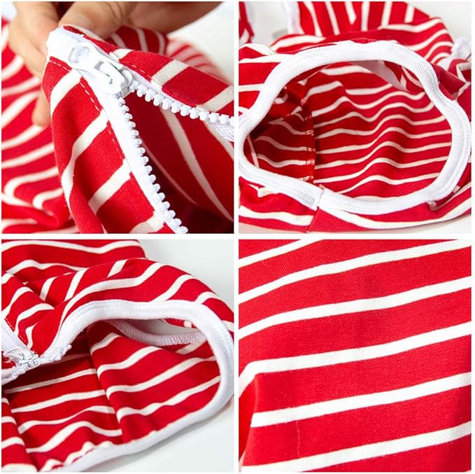 Dog’s Recovery Suit Post Surgery Shirt for Female Male Dog, E-Collar Alternative Wound Protective Clothes (red white-4xl)