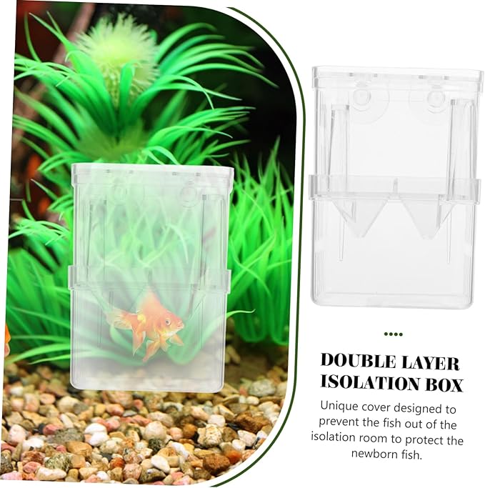 BESPORTBLE 4pcs Small Fish Tank Isolation Boxes for Guppy Breeding Aquarium Separation Container Suction Cups for Newborn Fish and Pregnant Care