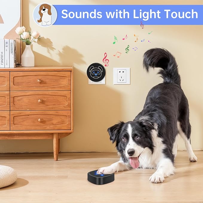 Dog Door Bell for Potty Training, Wireless Dog Doorbell Ring to Go Outside, IP65 Waterproof Touch Button, 50 Melodies & 1000 Feet Range