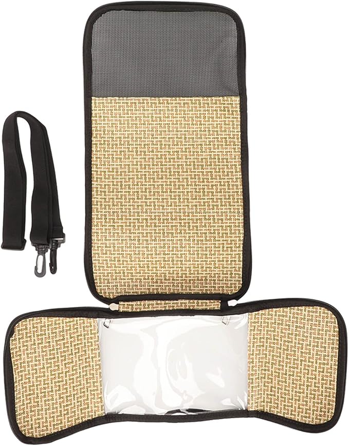 Transparent Bird Carrier Bag, Portable Lightweight Parrot Travel Cage with Ventilated Mesh and Rattan Weave for Cockatiels Parakeets Small Birds (Gray)