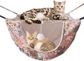 JSPYFITS Cat Cage Hammock,Double Layer Hanging Adjustable Soft Pet Bed Suitable for Kitten Ferret Puppy Rabbit or Small Pet,Hanging Bed for Pets,2 Level Indoor Bed for Any Season Pink Cat