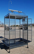 X-Large Elegant Play Top Bird Cage Parrot Finch Macaw Cockatoo Bird Wrought Iron Rolling Cage 28" x 22" x 75"H
