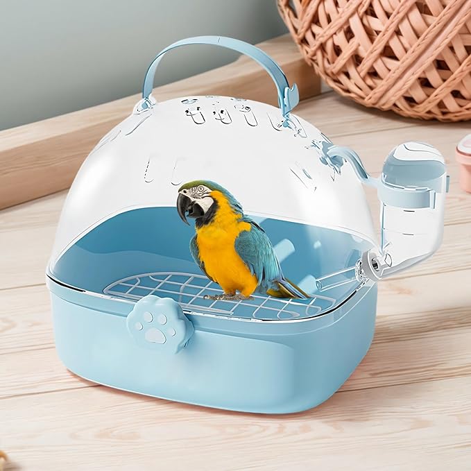 Hamster Carrier,PVC Hamster Travel Cage With Drinker | Bird Carrier Accessories - Spacious Design For Sparrows Macaws Parakeets Chinchillas Parakeets Cockatiels