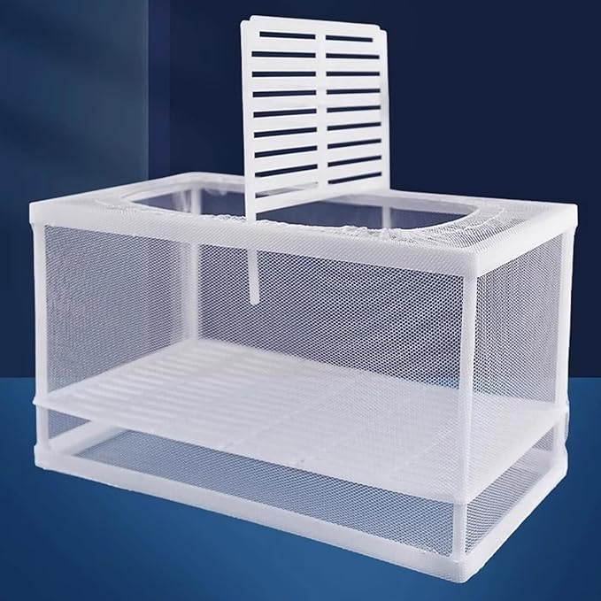 2PCS Protective Aquariums Breeding Cage Netting Nursery Tanks with Suction Cup for Fry Rearing and Secure Observation Spawning Box for Aquariums Fish