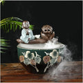 Aquarium Aquarium Ceramic Fish Tank Home Living Room Circulation Flow Water Fish Tank Feng Shui Lucky Ornament Balcony Goldfish Bowl Fish Tank Fish Tank Decorations (Color : E)