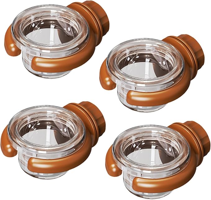 4 Pieces Bird Water Dispenser Garden Decor for Outside Gifts Food Dish Accessories, Brown