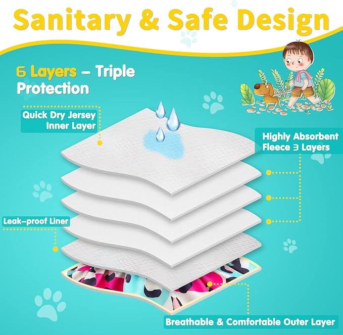 Washable Dog Diapers Female 3 Pack Reusable Premium Highly Absorbent Doggie Diaper, Flexible Puppy Diaper, Durable Leak-Proof Leopard Dog Diapers for Period Heat Incontinence Puppy Training, XS