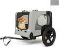 Heavy-Duty Dog Bike Trailer & Collapsible Pet Carrier for Bike with 16-Inch All-Terrain Wheels, Universal Hitch, Safety Flag & Weather-Resistant Design for Outdoor Adventures