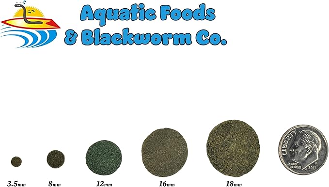 Aquatic Foods Inc. 4-Type 12mm - 1/2" Sinking Wafer Mix of Spirulina-Algae, Ultra-Worm, Ultra-Shrimp, Color Enhancing Wafers for Shrimp, Snails, Crabs, Crayfish, All Tropical Fish...2-lb Med Jar