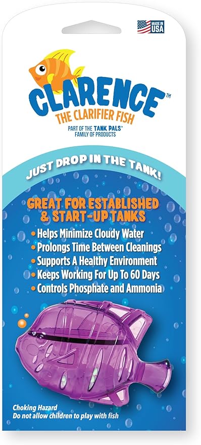 Aquarium Water Clarifier | Clear Cloudy Fish Tank Water Treatment, Safe for Freshwater & Saltwater Fish and Plants - Orange & Purple, 2 Pack