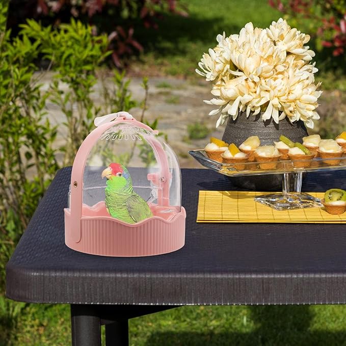 Portable Parrot Travel Cage with Breathable Large Space Lightweight Outdoor Bird Carrier for Parakeets and Small Birds for Traveling and Outdoor Use